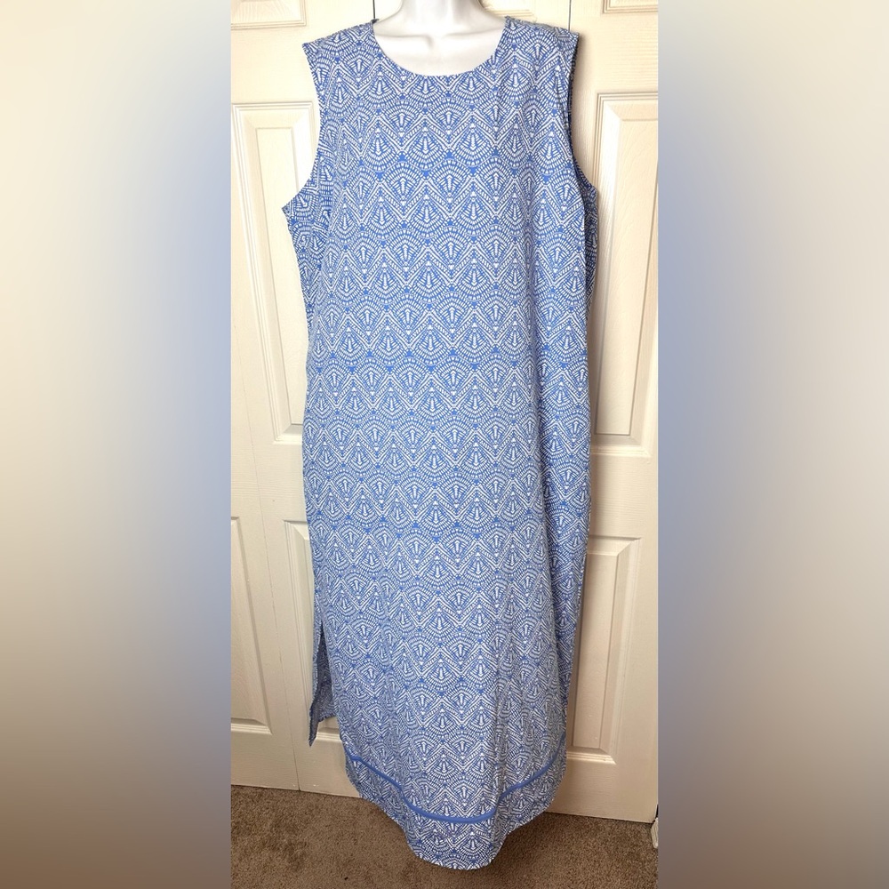 New COOLIBAR d’Orsay Sun Protection Dress UPF 50+ Blue White Geo Lightweight